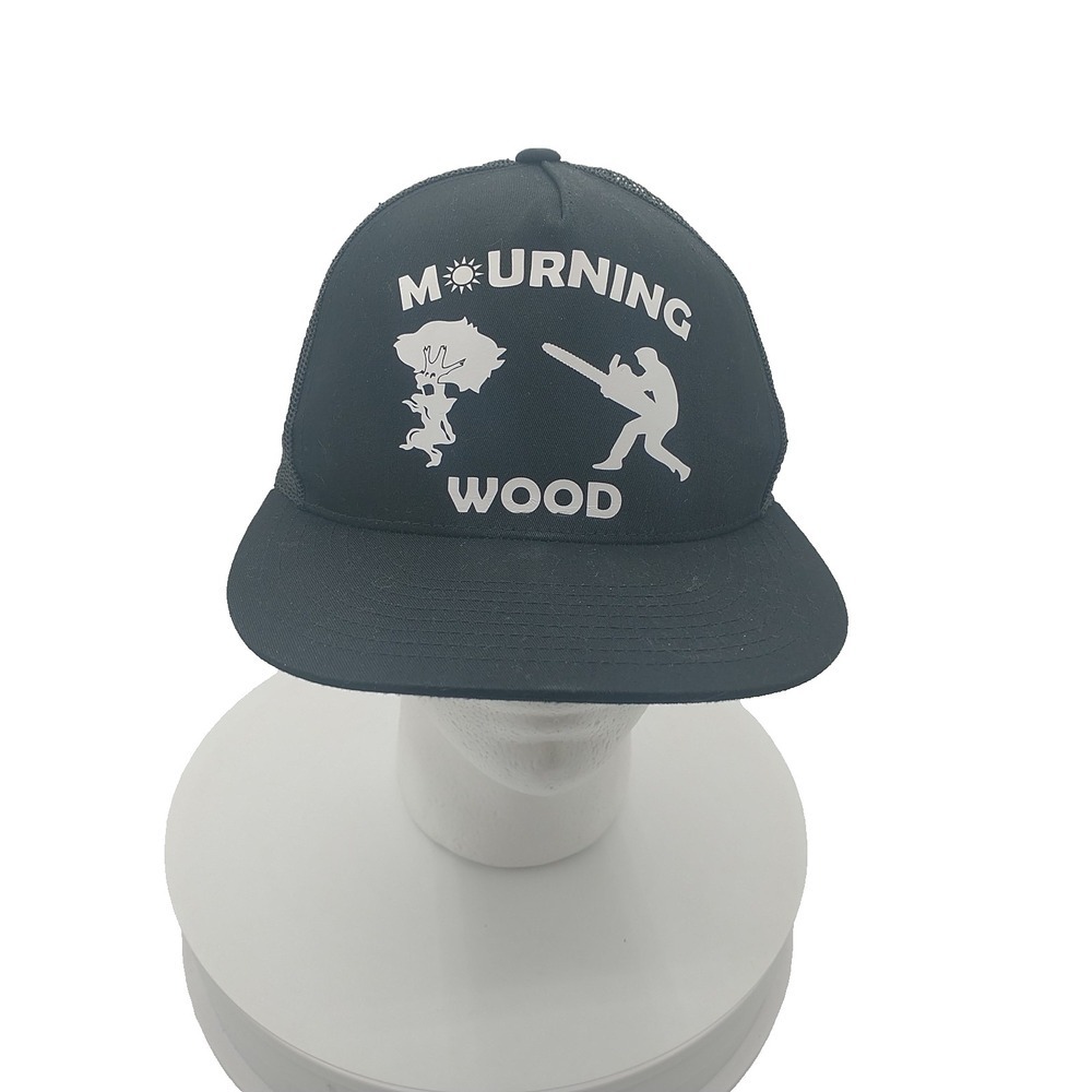 The Classics Yupoong Mourning Wood Black Trucker Hat Mens Mesh Snapback Cap